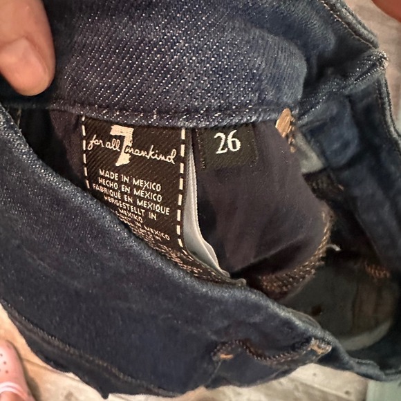 7 For All Mankind Womens Cropped Alexa Jeans Luxe Vintage Dark Wash Button Fly - Picture 8 of 12